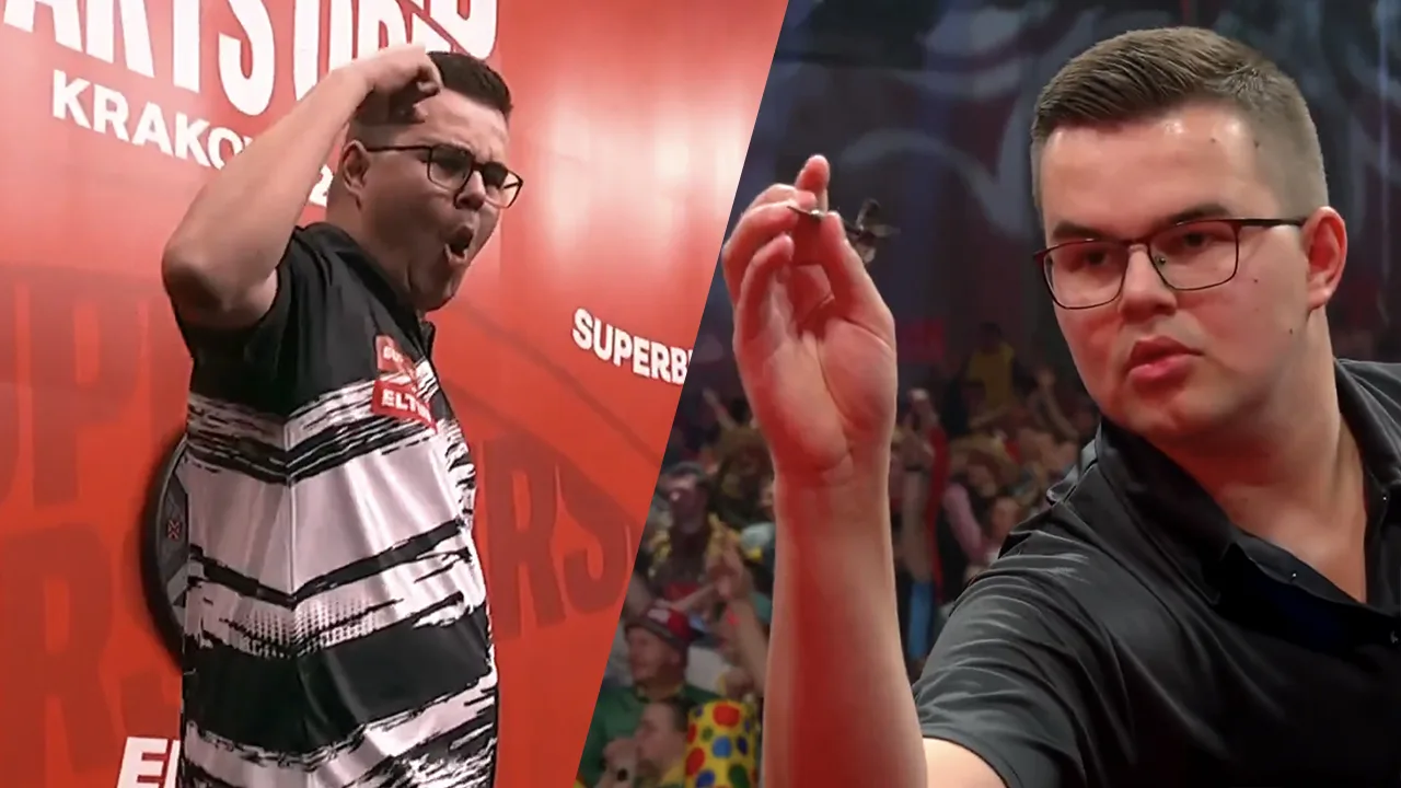 Video: Gian van Veen gooit negendarter in finale tegen Luke Littler!
