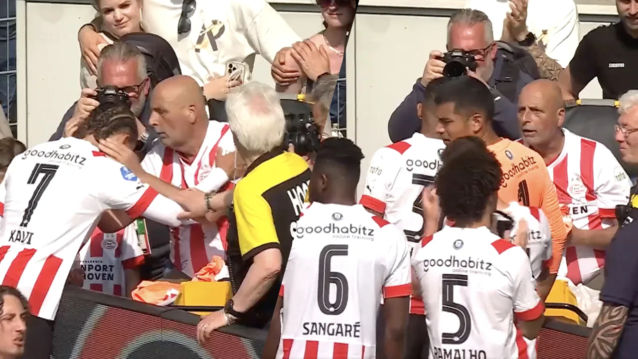 Kippenvel-beelden uit Eindhoven: PSV-spelers groeten ongeneeslijk zieke supporter