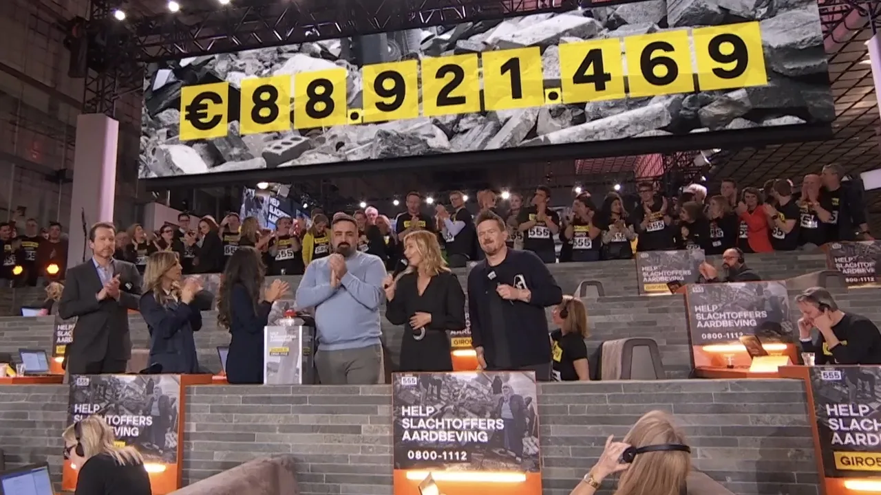 Voorlopige eindstand Giro555 na actiedag voor Syrië en Turkije ruim 88 miljoen euro