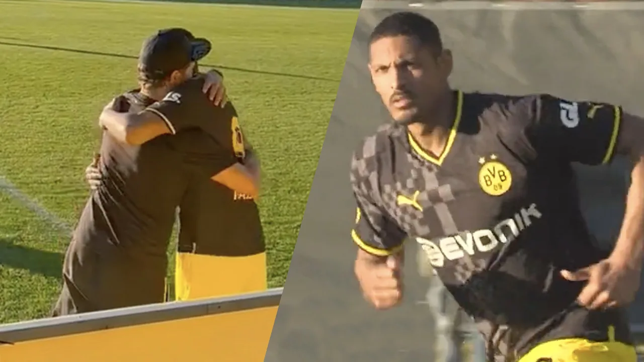 Mooie beelden: Haller maakt na operaties teelbalkanker eerste minuten voor Dortmund