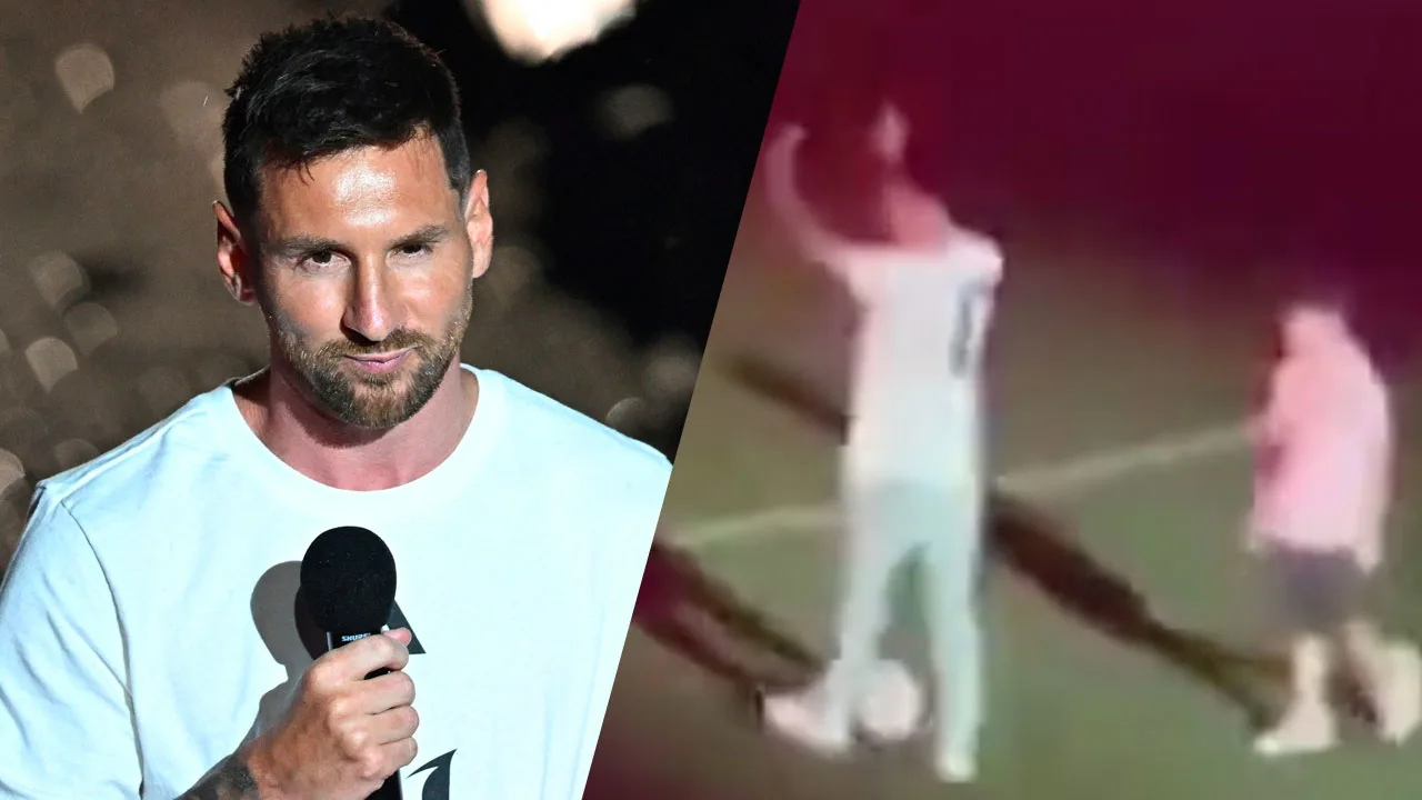 Zien: Zoon van Messi geeft zijn vader een panna tijdens presentatie bij Inter Miami 