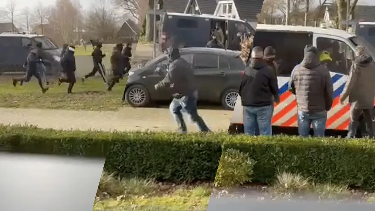 Twents stel doet gortdroog verslag van vluchtende hooligans: 'Kiek d'n dikk'n es'