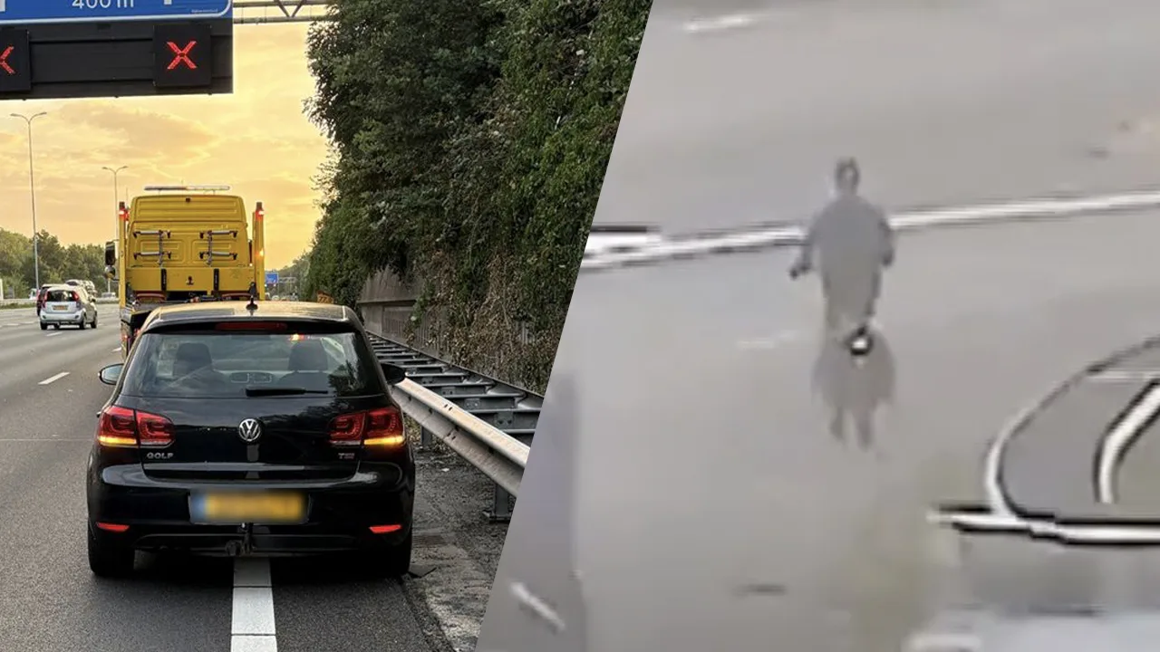Bestuurder laat auto achter op A27 en fietst kilometers over de vluchtstrook