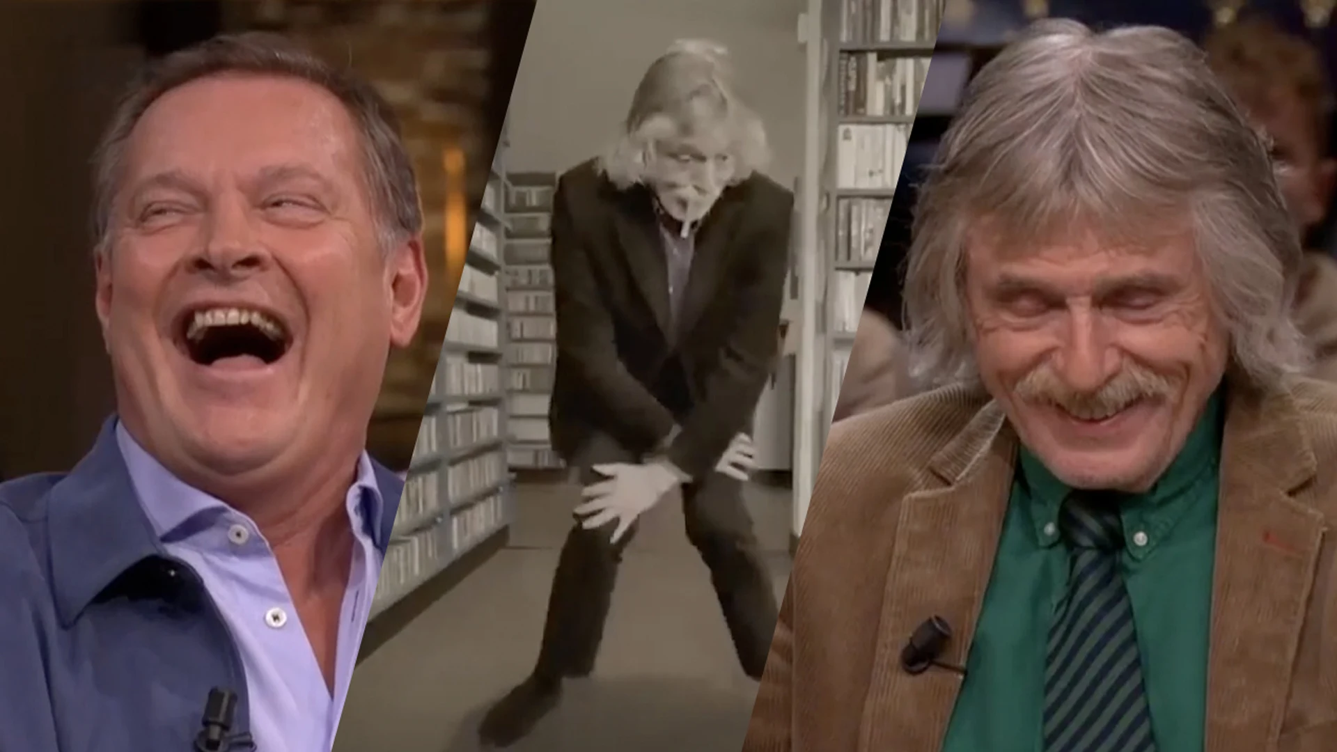 Albert Verlinde lacht om dansende Johan in 'uitgelekte videoclip' van songfestivalnummer Claude