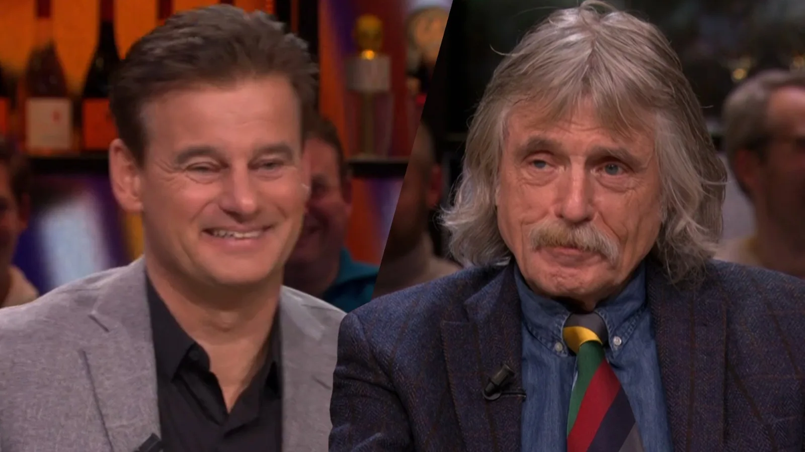 Wilfred moet lachen om verspreking van Johan: 'Dick Stoof'