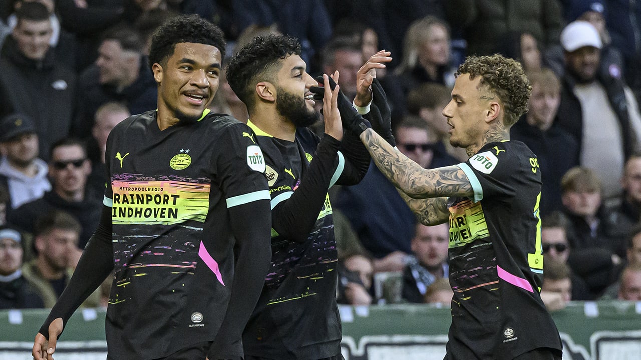 PSV houdt tweede plaats stevig in handen na zege in Groningen