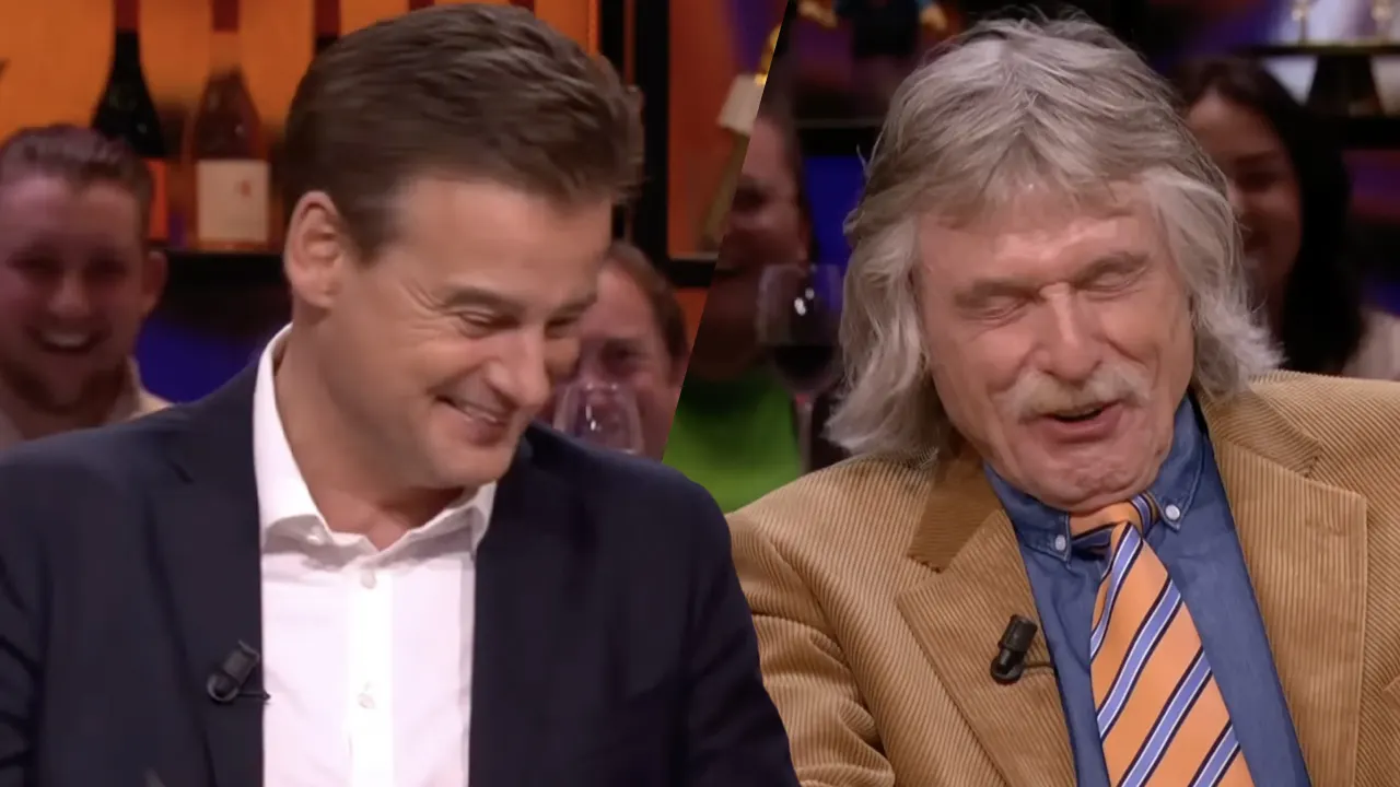 Throwback: Johan Derksen trapt opnieuw in 1 april-grap Wilfred Genee: 'Ontzettende lul!'