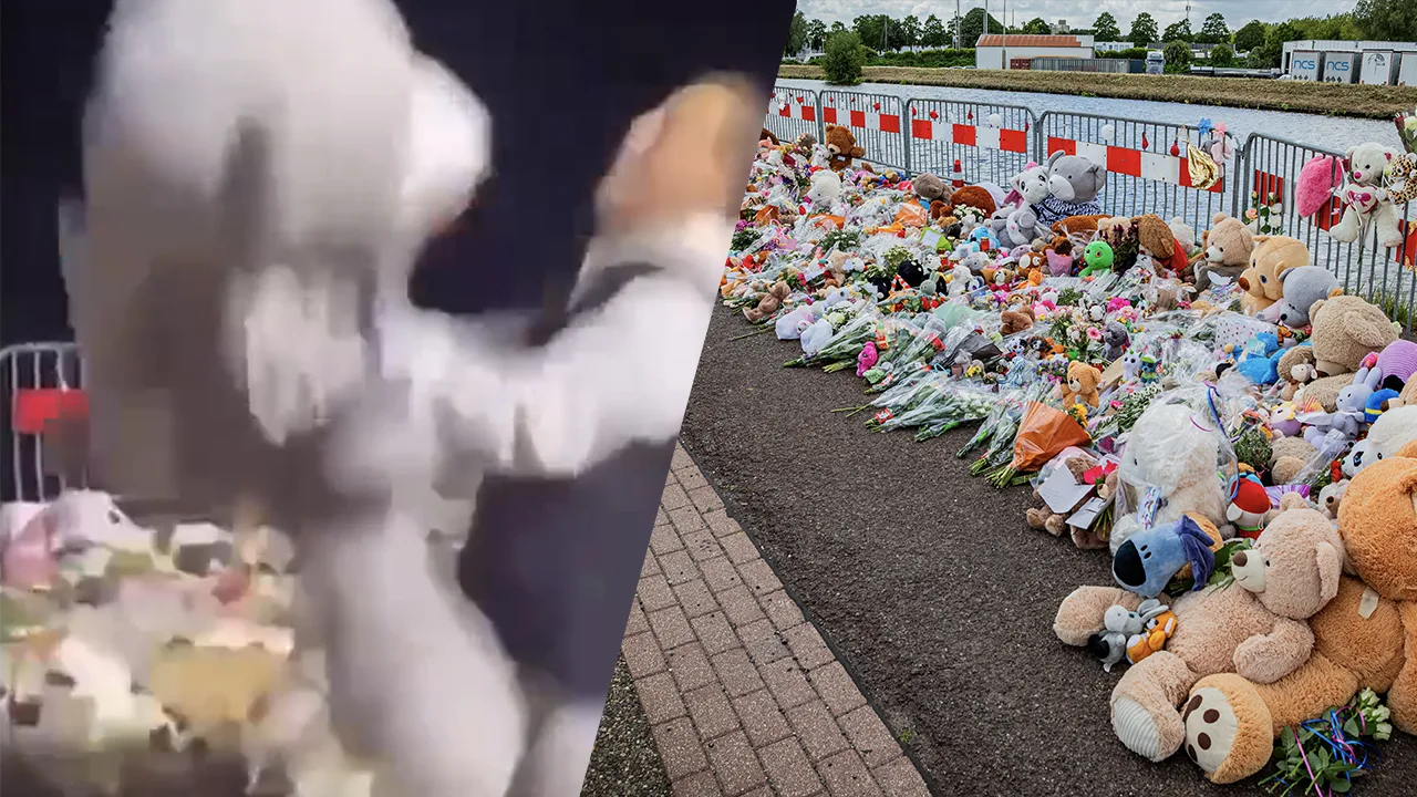 Video: Jongeren stelen knuffels van herdenkingsplek Jeffrey en Emma in Winschoten