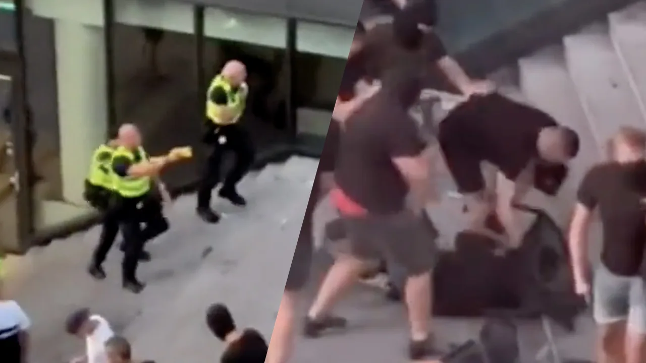 Heftige beelden: Twente-supporters op de vuist met Fiorentina-hooligans