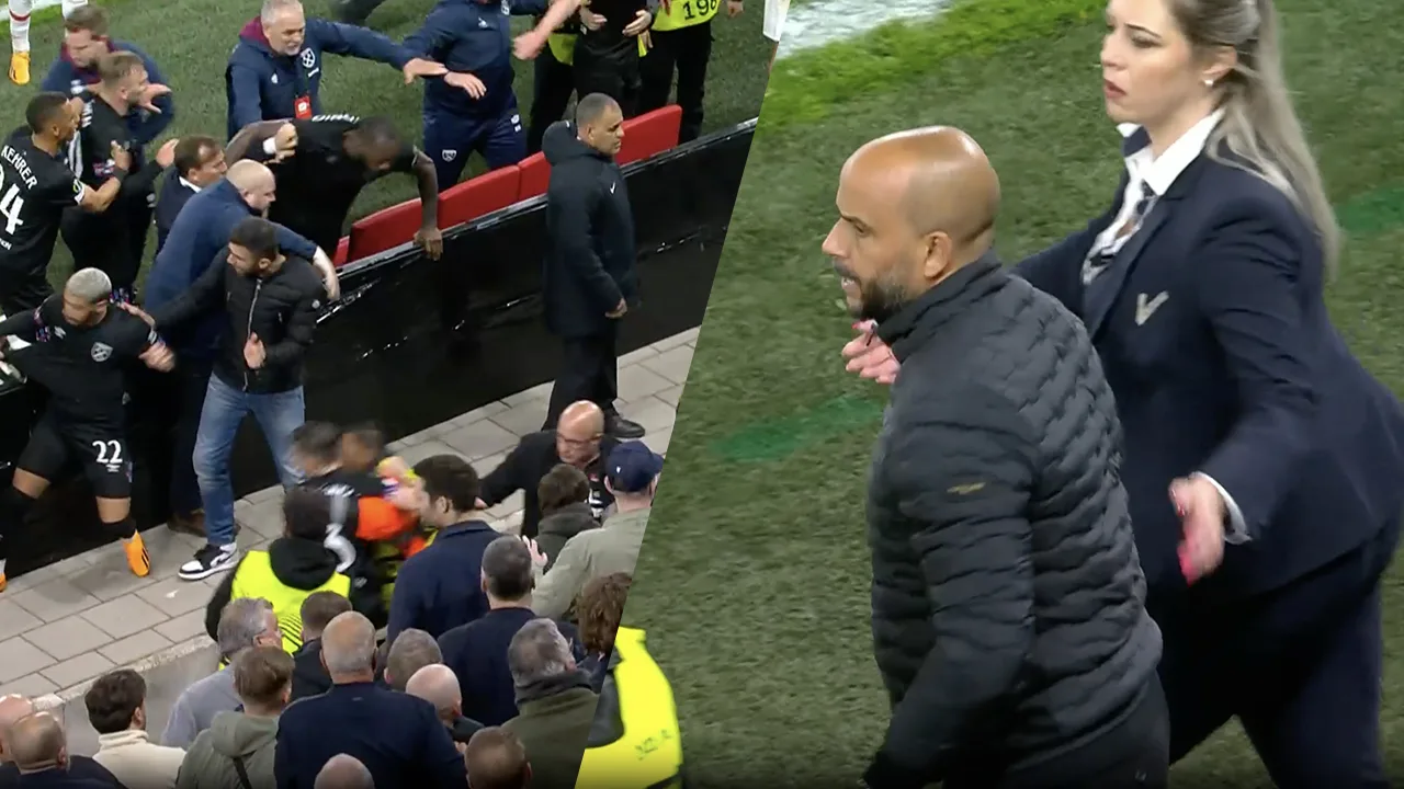 VIDEO: AZ-supporters breken door hek heen en vallen West Ham-fans aan