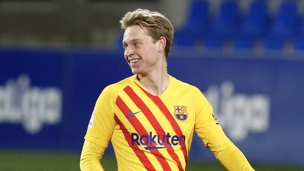 Frenkie de Jong schiet Barcelona langs Huesca