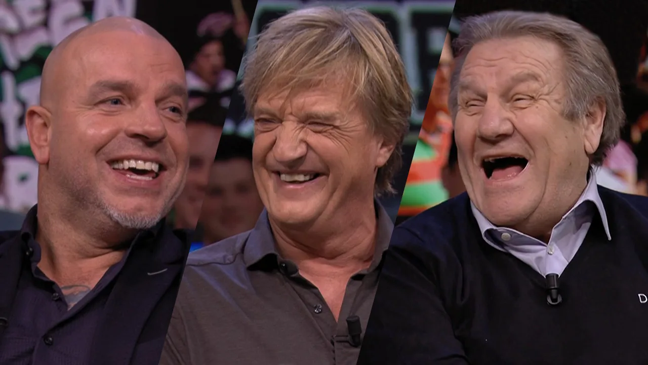 Andy van der Meijde, Jan Boskamp en Wim Kieft vrijdag bij Veronica Offside