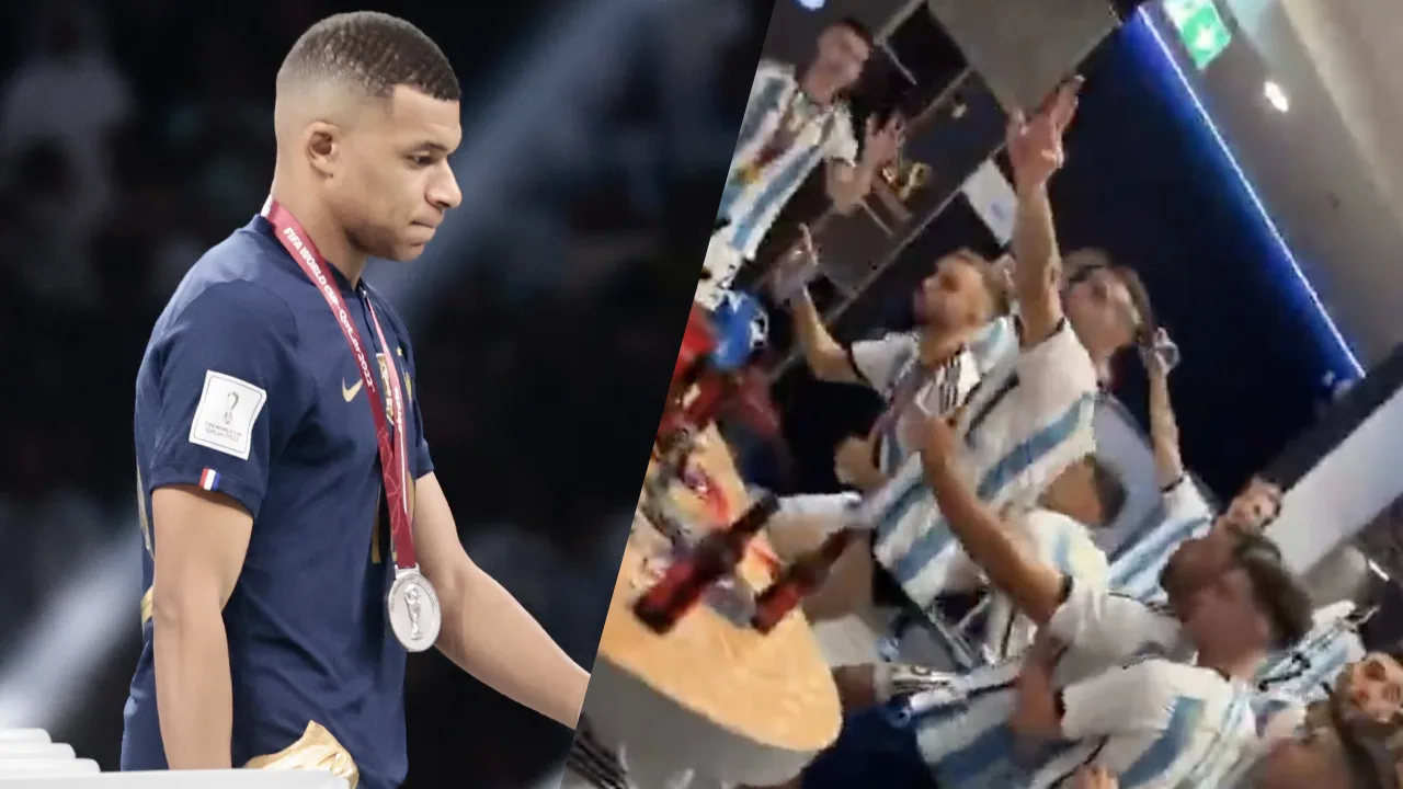 Video: Doelman Martinez vraagt tijdens feestvreugde om moment stilte voor Mbappé