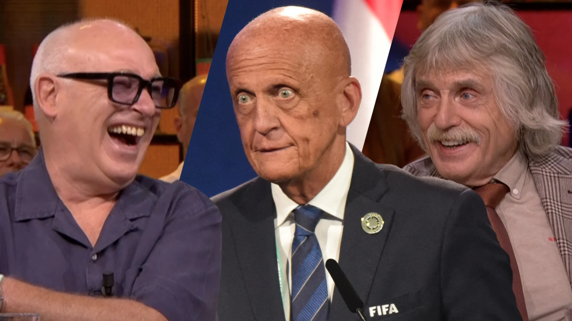 René van der Gijp haakt razendsnel in op onthulling Johan Derksen over kale Pierluigi Collina