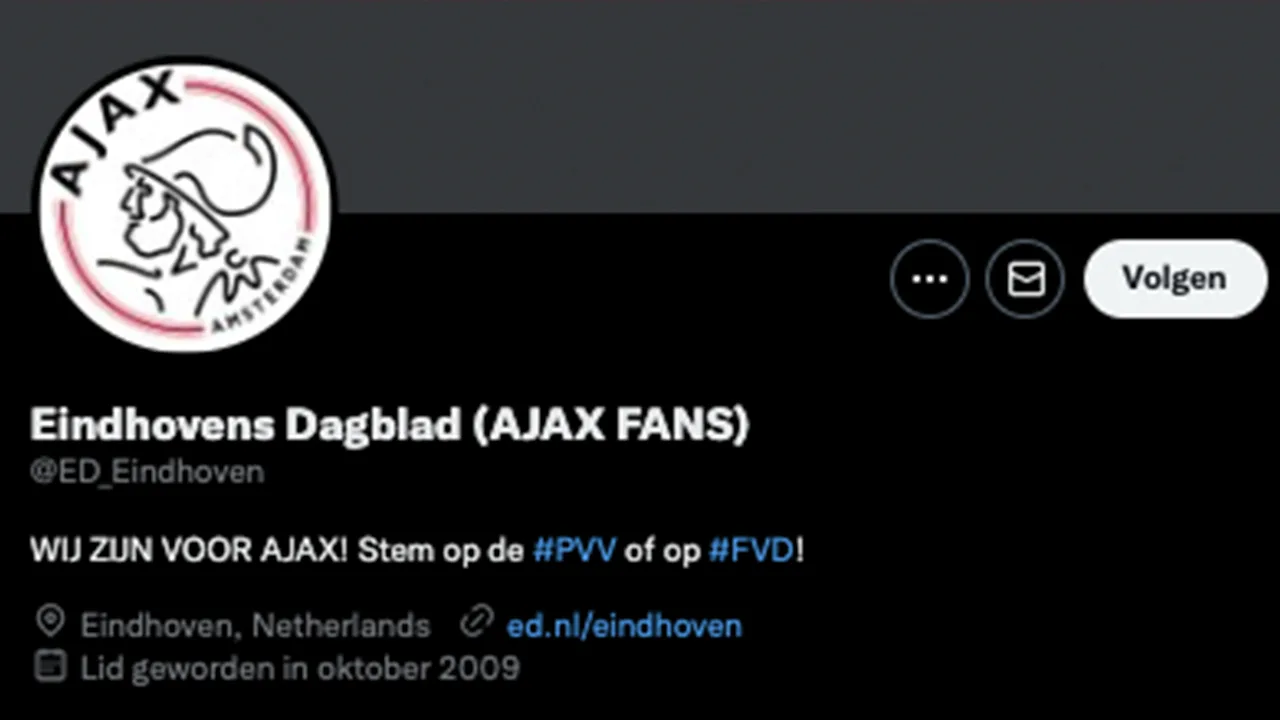 Twitteraccount Eindhovens Dagblad gehackt door Ajacieden