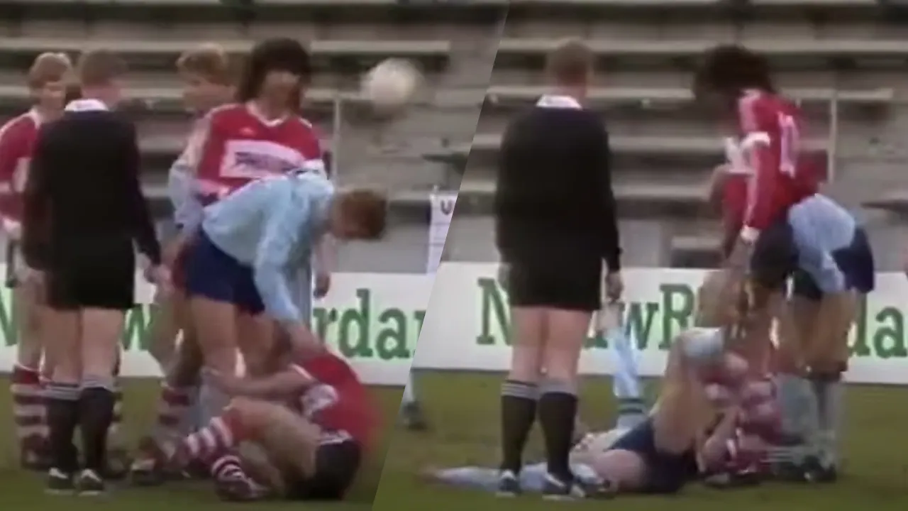 Throwback: Louis van Gaal doet reconstructie van schwalbe René van der Gijp (1986)