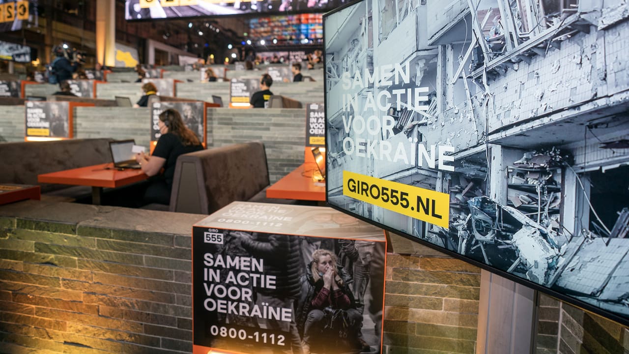 Na actiedag Giro555 voor Oekraïne 106 miljoen euro opgehaald