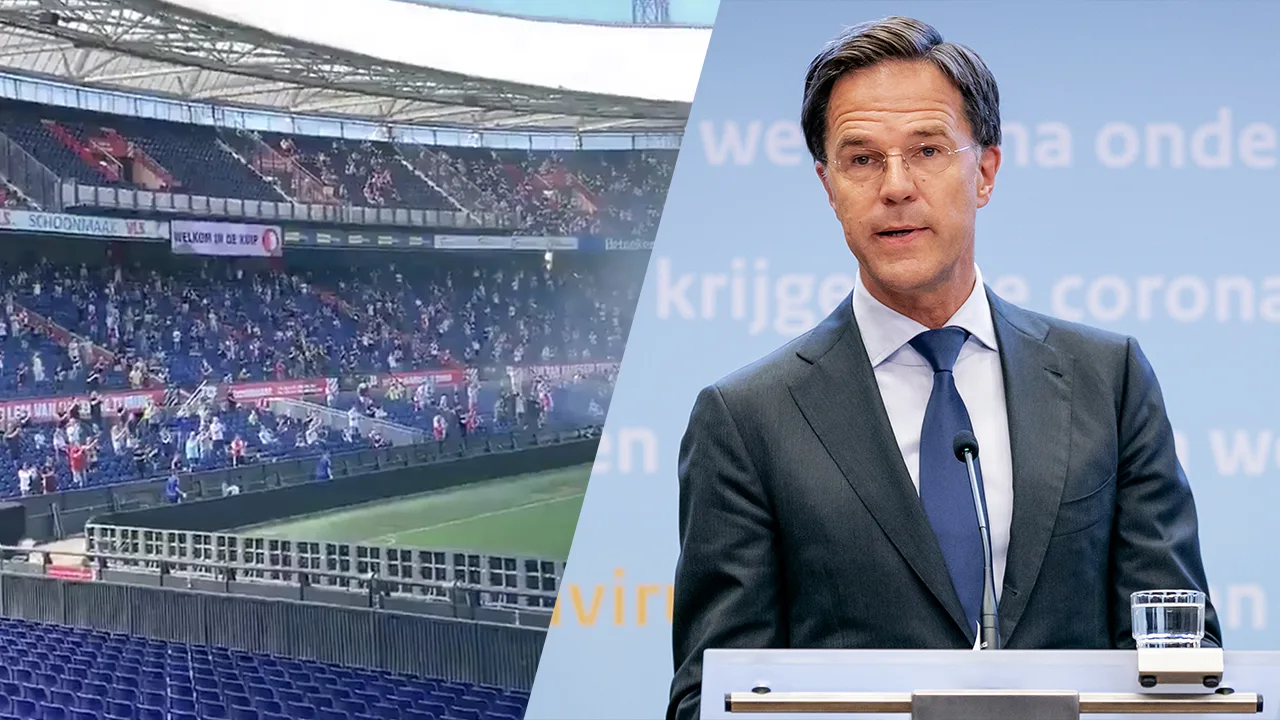 Rutte schrikt van 'hartstochtelijk zingende' supporters in de Kuip: 'Geheel tegen de regels!'