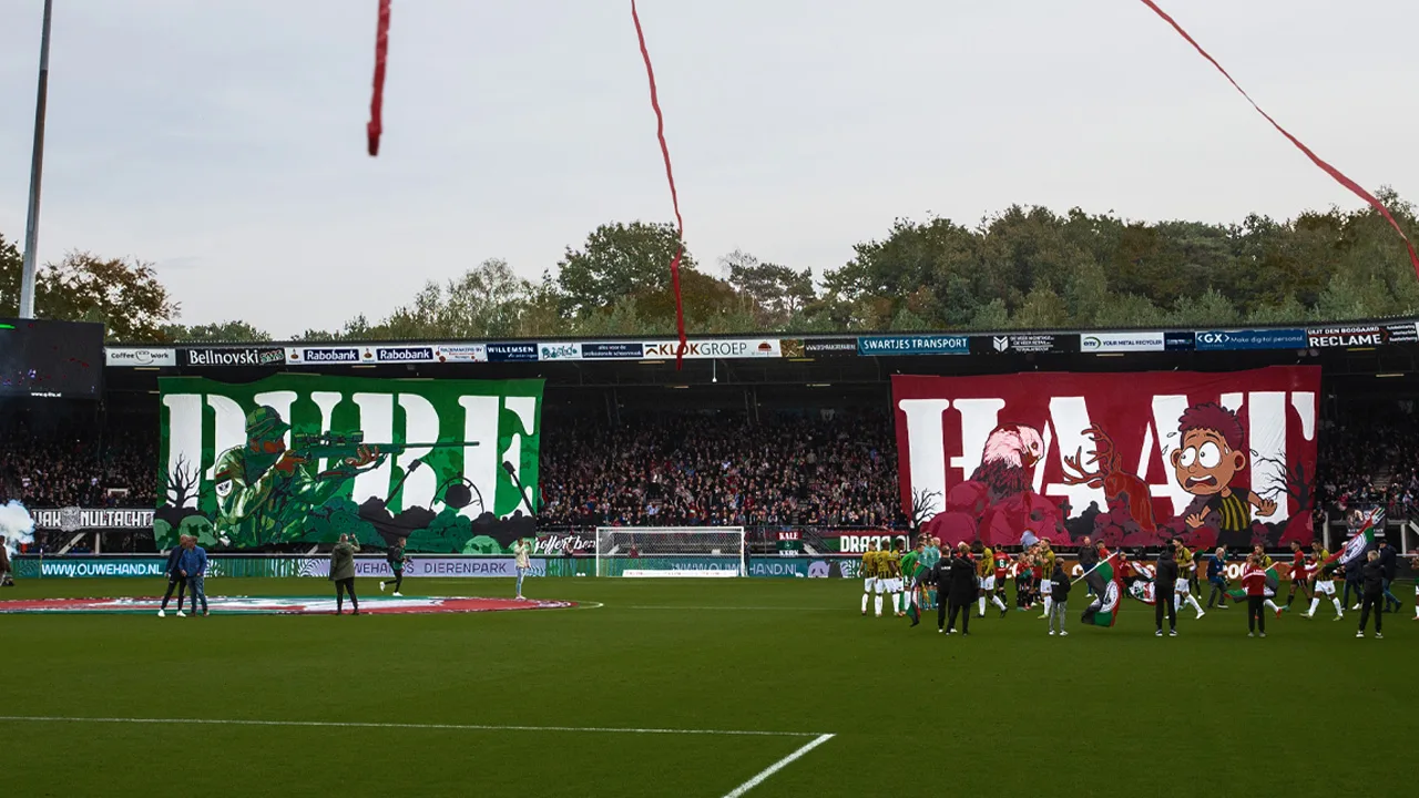 Rellen bij Goffertstadion na derby NEC - Vitesse