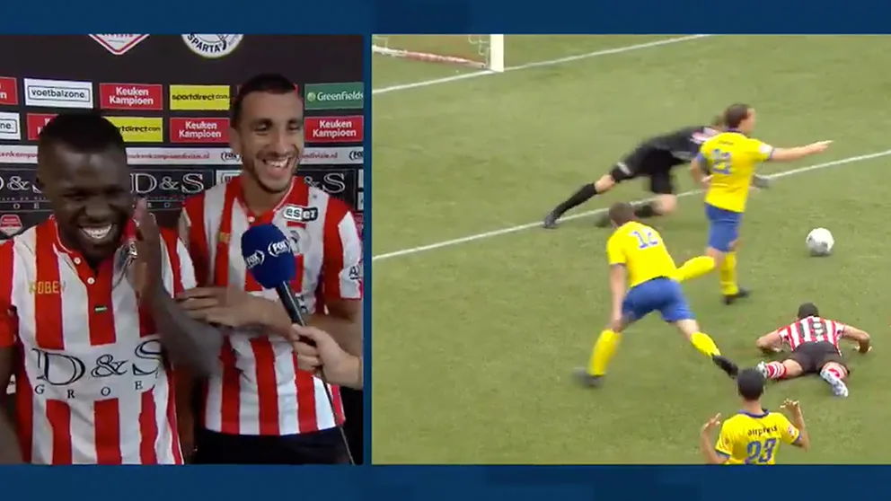 Drenthe lacht teamgenoot uit om schwalbe: 'Dit is niks!' 