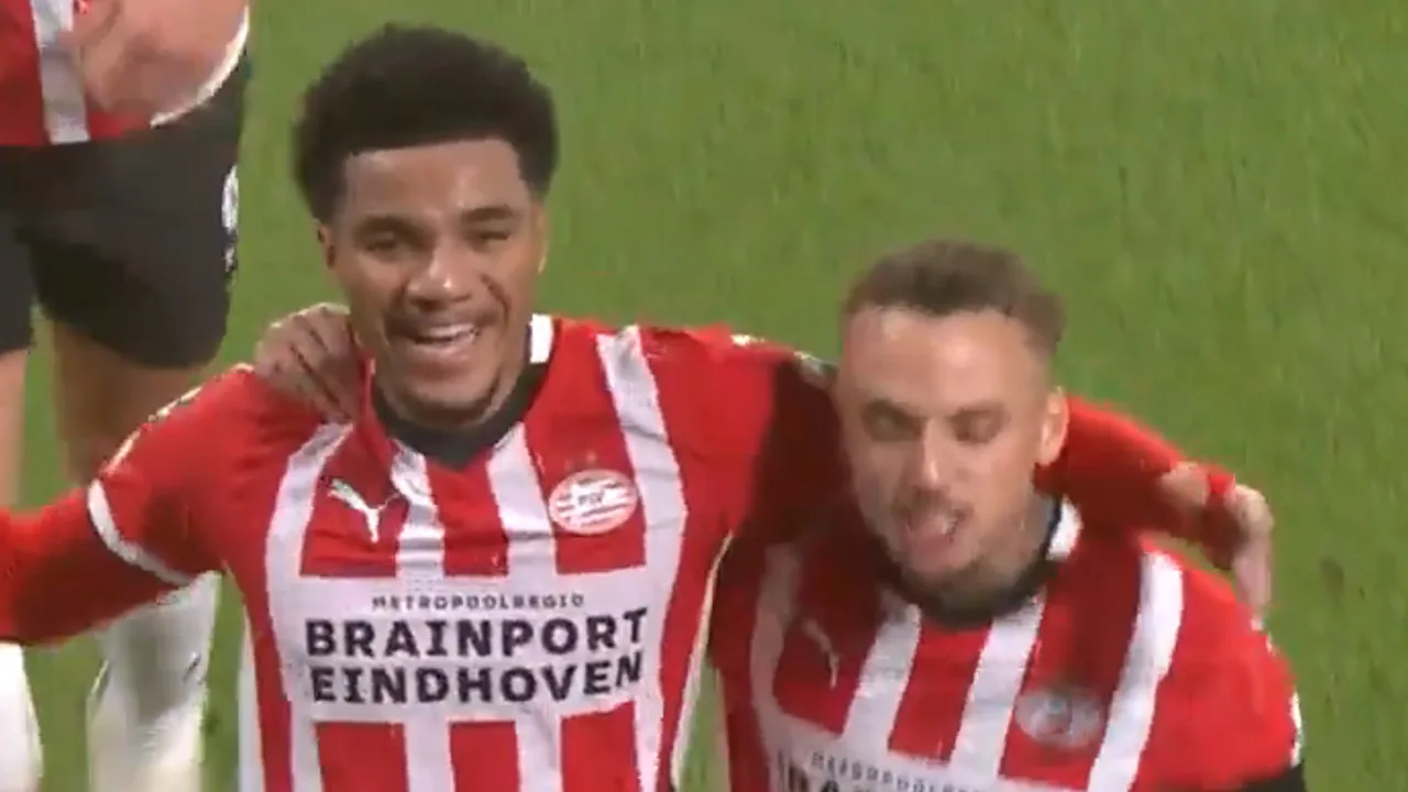 Videogoal: Malik Tillman verdubbelt voorsprong voor PSV tegen Girona