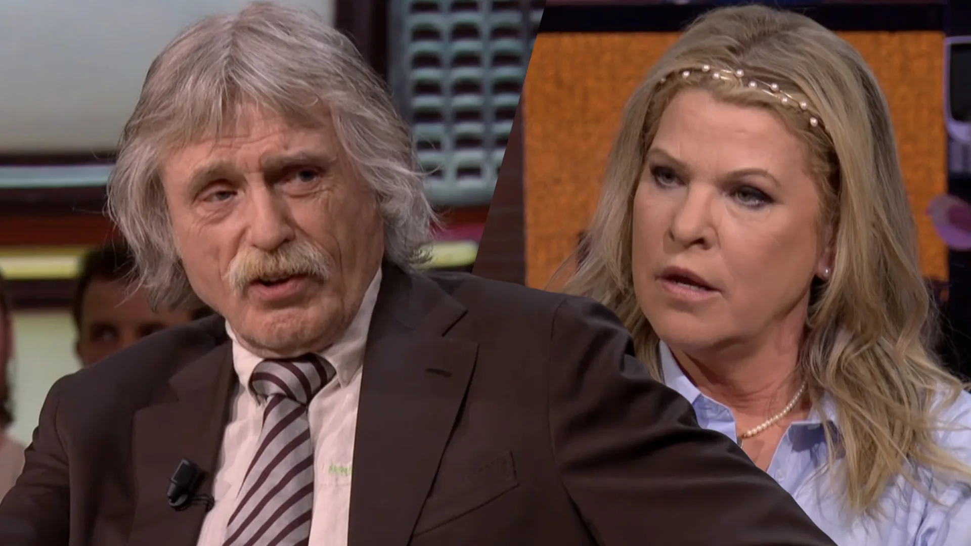 Johan Derksen richt zich tot Tina Nijkamp: 'Ik heb eerst iets serieus te bespreken...'