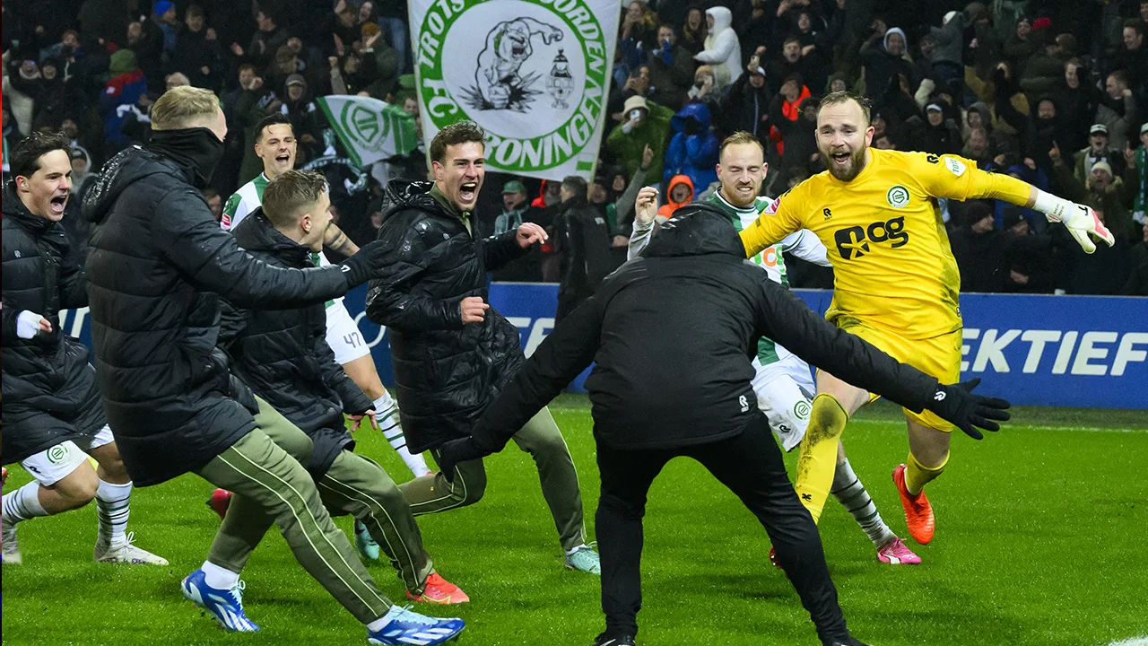 FC Groningen na strafschoppen naar halve finale KNVB-beker