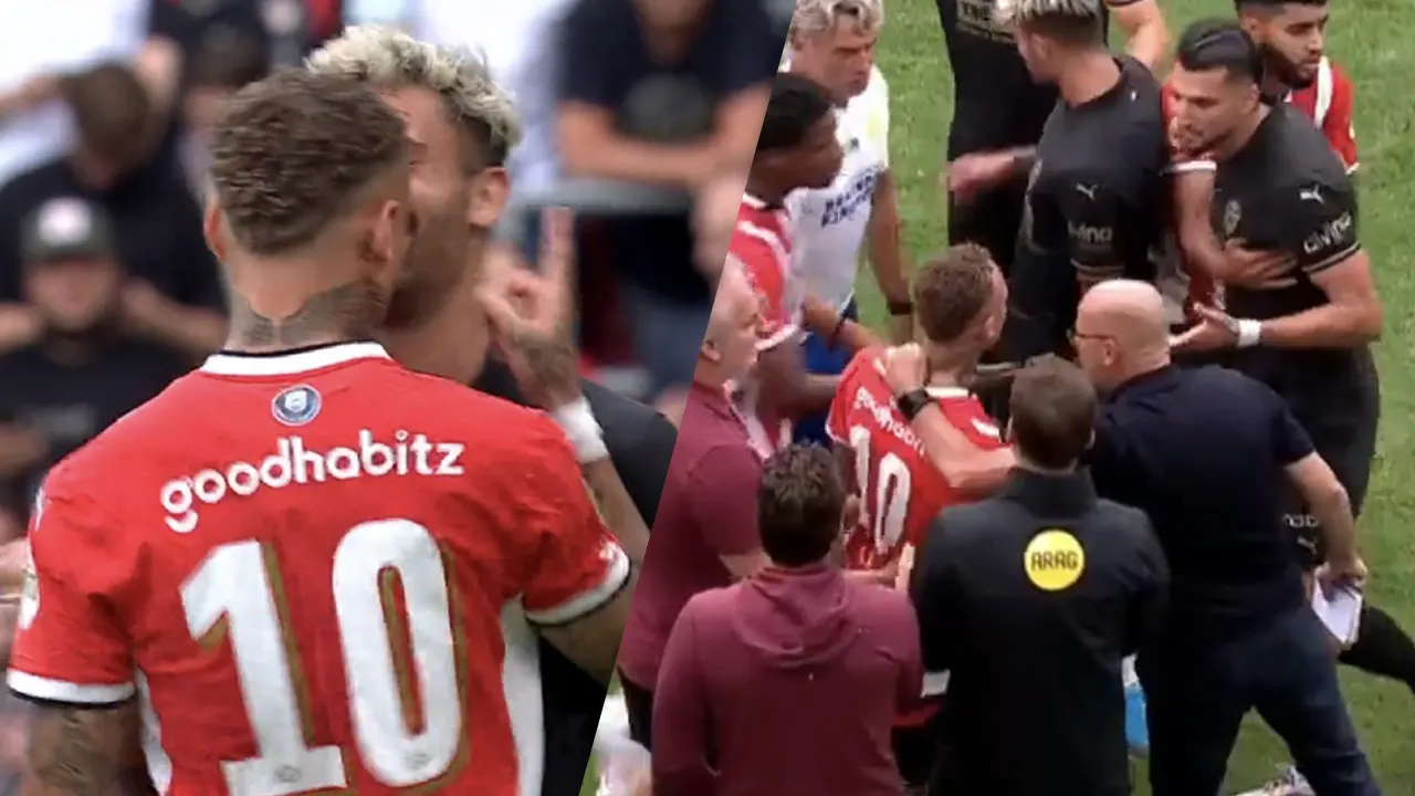 Video: Peter Bosz maant Noa Lang tot kalmte tijdens vriendschappelijk duel PSV - Valencia