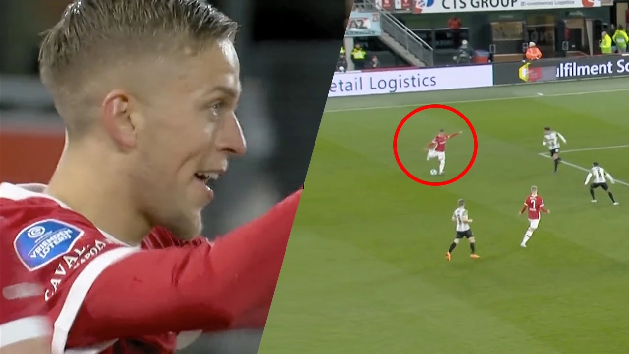 Videogoal: AZ passeert Ajax in de stand dankzij wereldgoal Jesper Karlsson