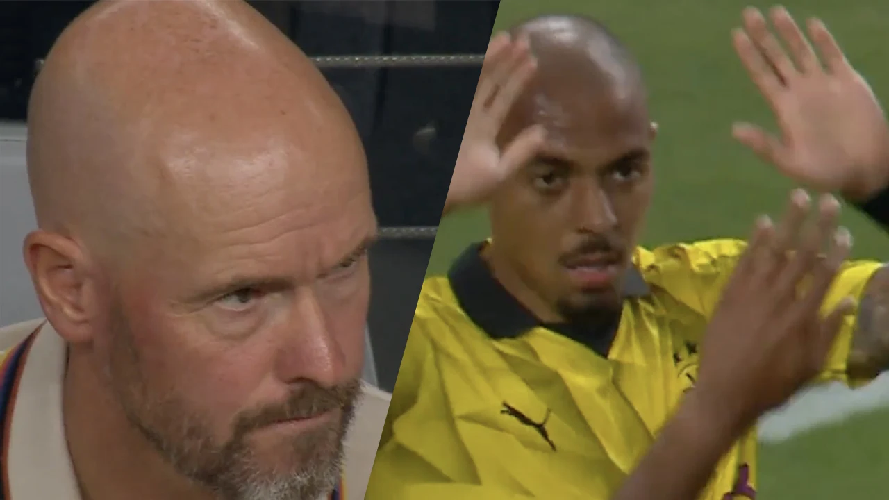 Videogoal: Ten Hag en Man Utd verliezen van Dortmund door doelpunten van Malen
