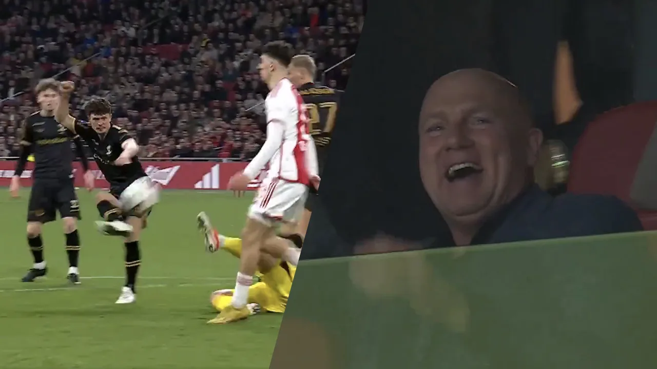 Video: André Kuipers gaat stuk na gelijkmaker van zijn neefje Bas tegen Ajax