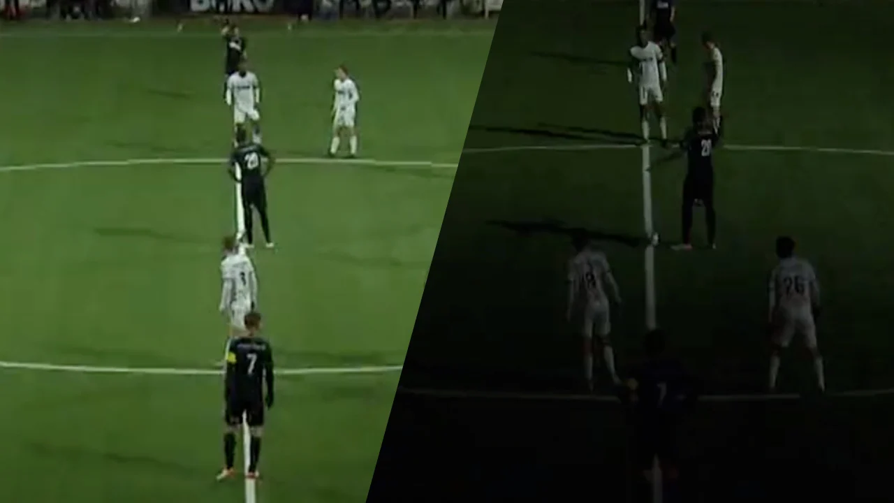 Telstar viert doelpunt wel héél uitbundig: feestverlichting blijft ook na hervatting aan