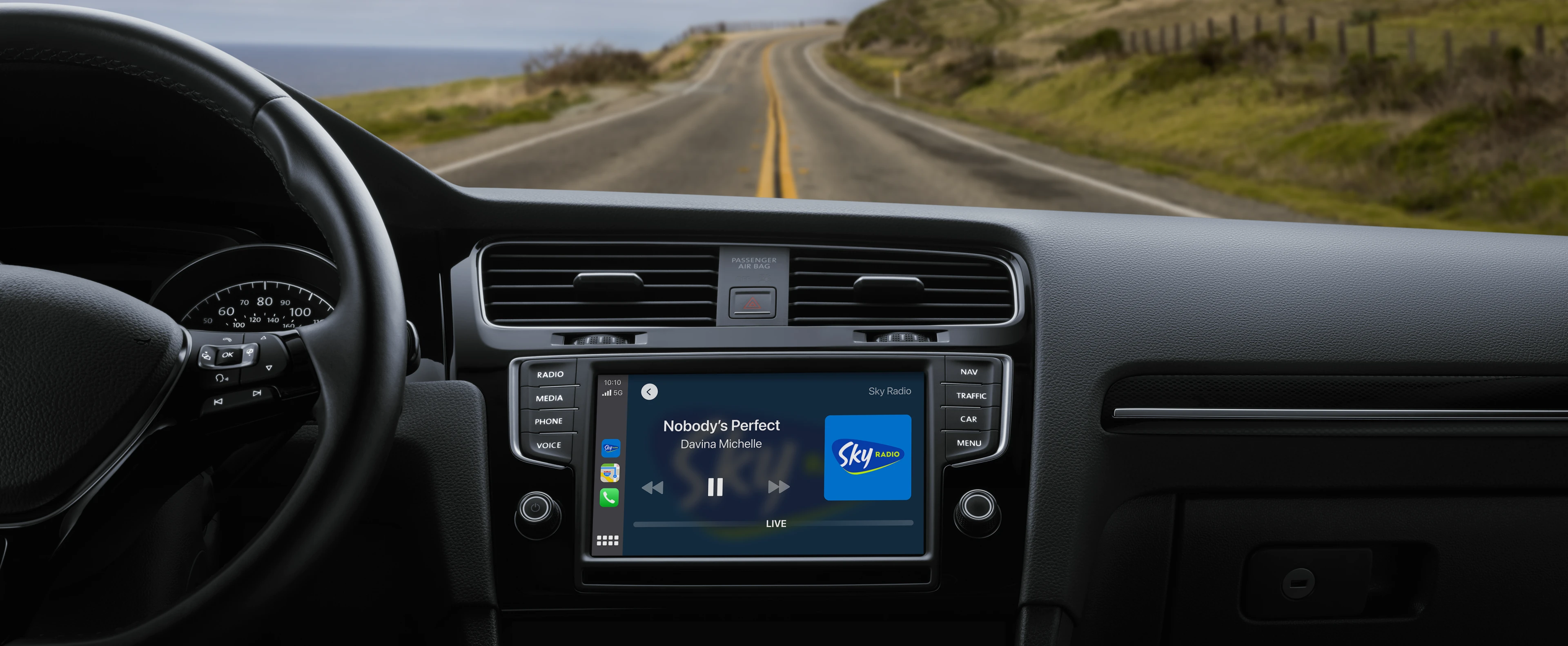 Luister Sky Radio nu onderweg via Carplay of Android Auto 