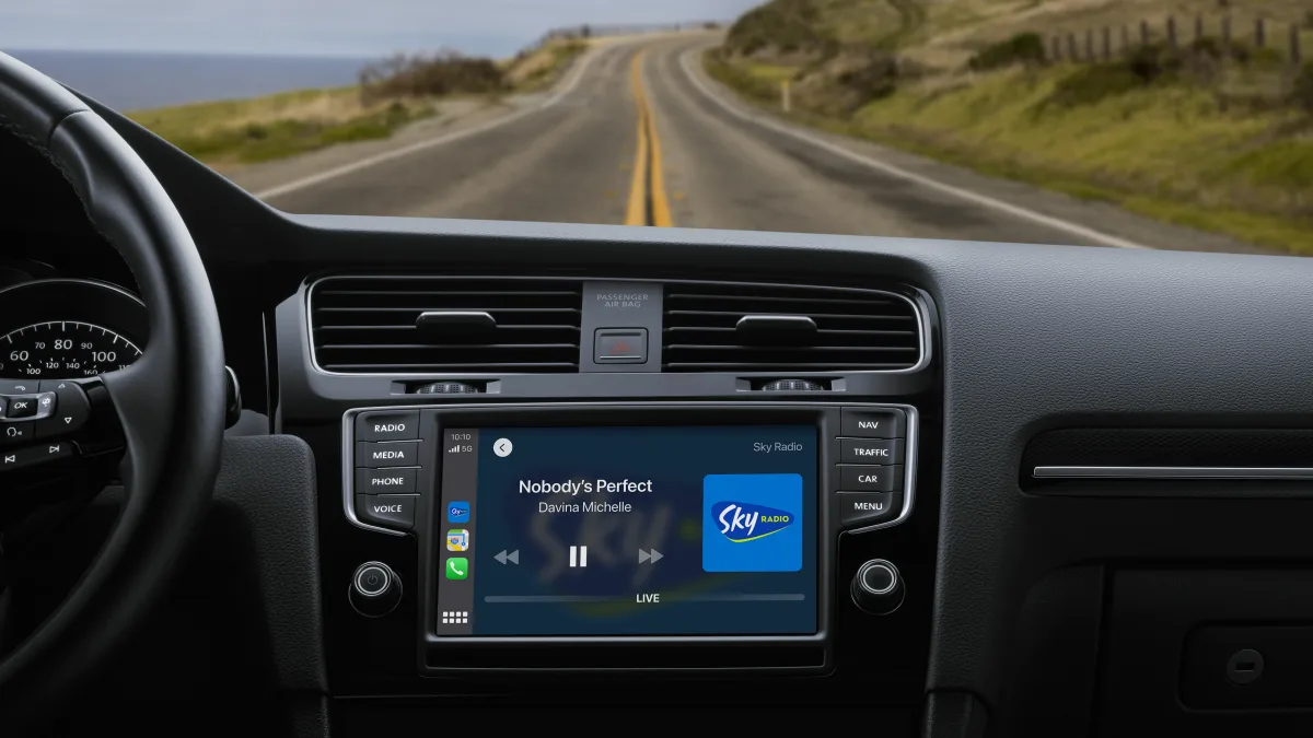 Luister Sky Radio nu onderweg via Carplay of Android Auto