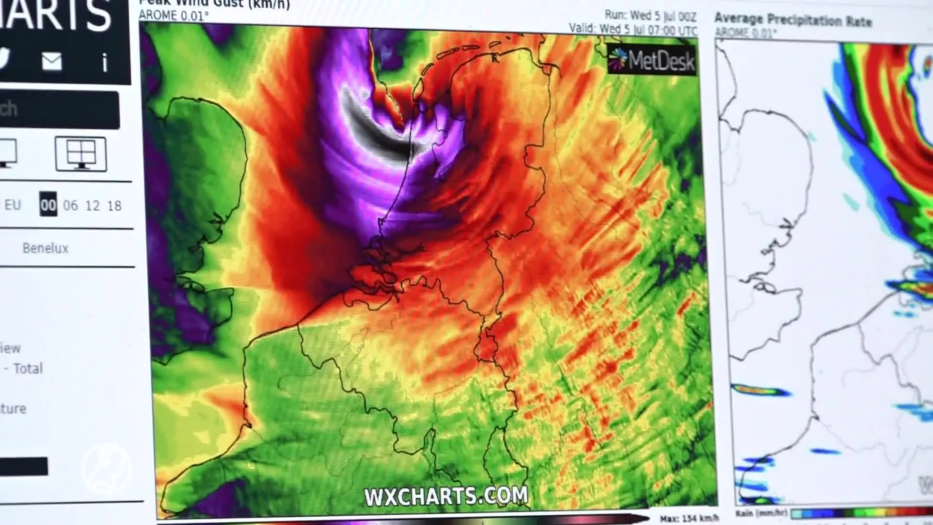 Poly eerste zeer zware zomerstorm ooit in Nederland