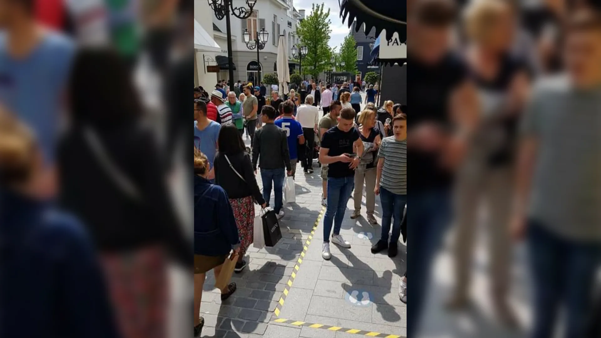 Drukte in Roermond en Venlo, veel Duitsers komen dagje shoppen