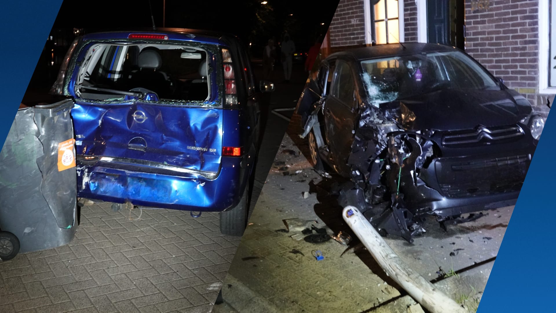 Bestuurder richt ravage aan in woonwijk, rijdt door na zware crash