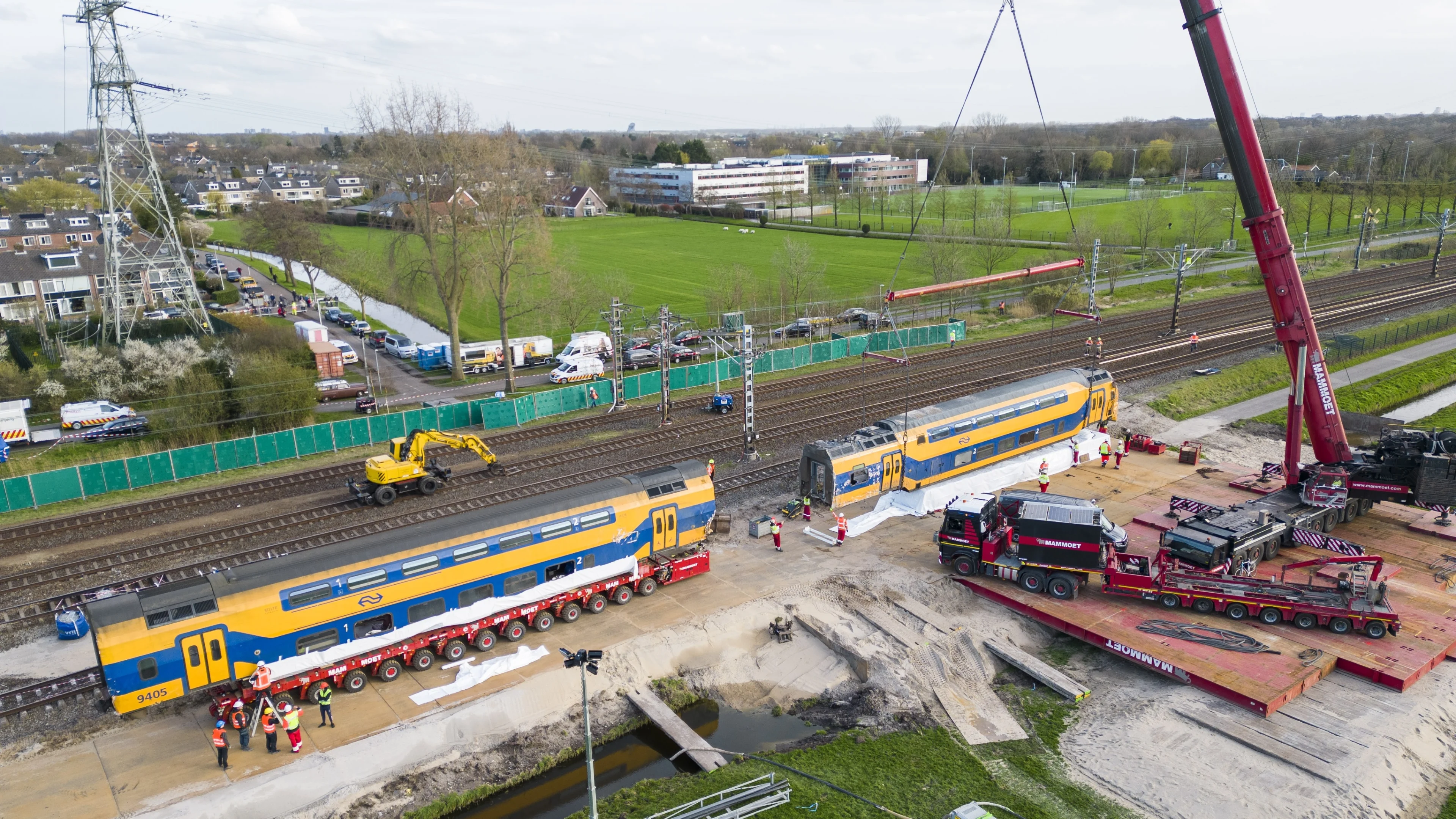Treinstellen weggetakeld, herstel van spoor bij Voorschoten kan beginnen