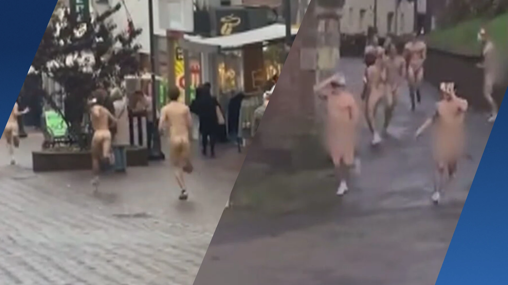 VIDEO: Poedelnaakte Nederlanders rennen door centrum van Duitse stad Kleve