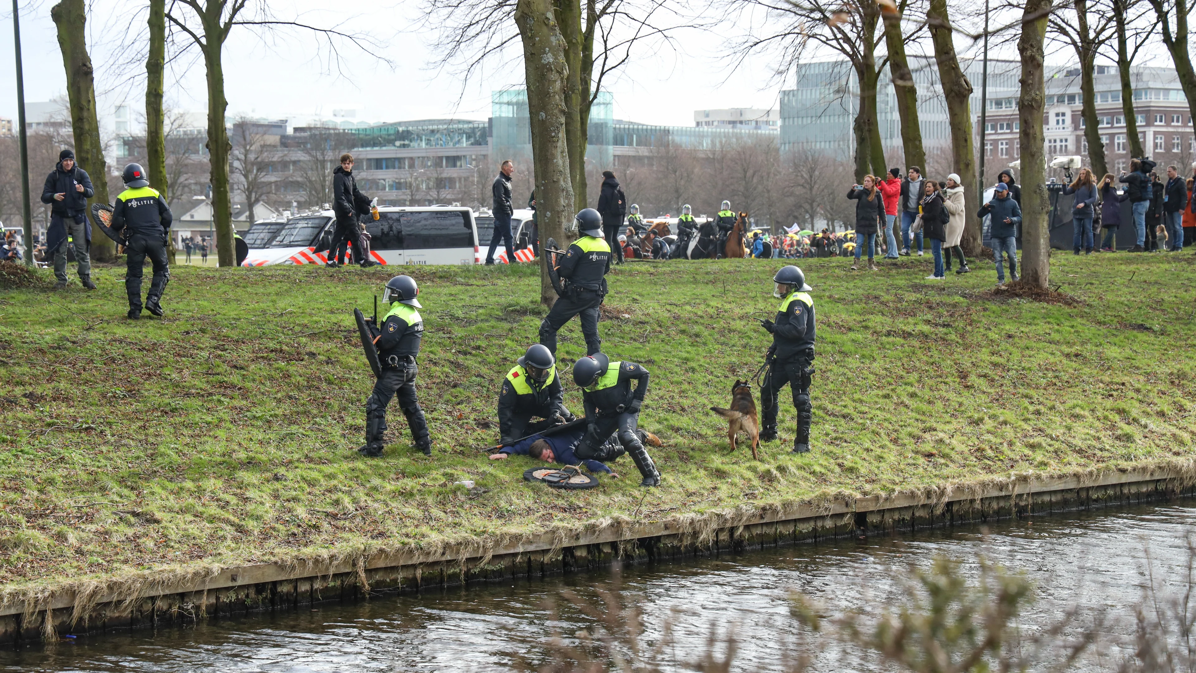 OM vervolgt agenten om mishandeling bij coronaprotest Malieveld
