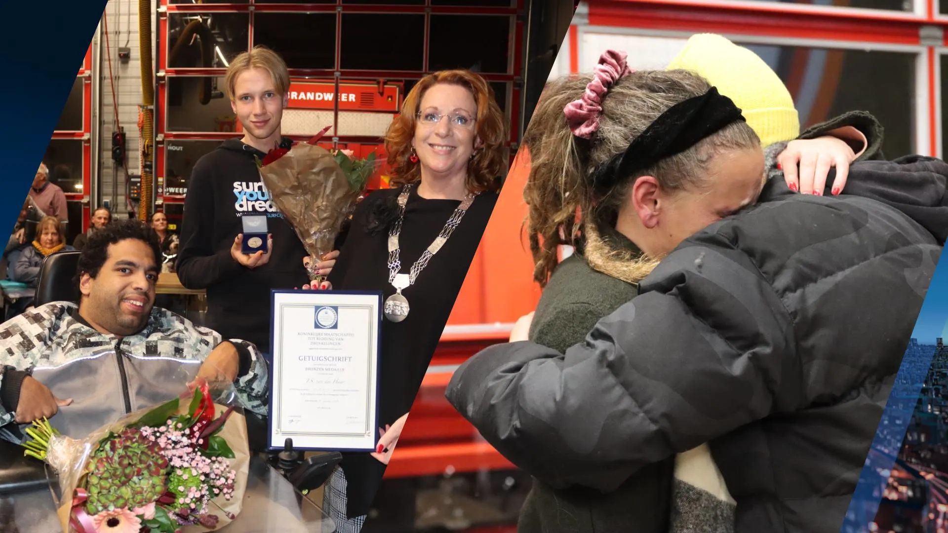 Jochem (18) krijgt bijzondere penning na redden verdrinkende man in rolstoel