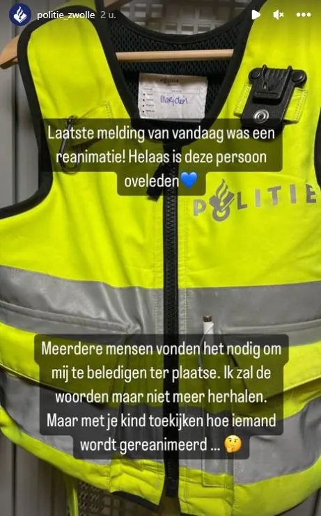 Agent Marjolein beledigd tijdens het reanimeren: 'Ik zal de woorden maar niet herhalen'