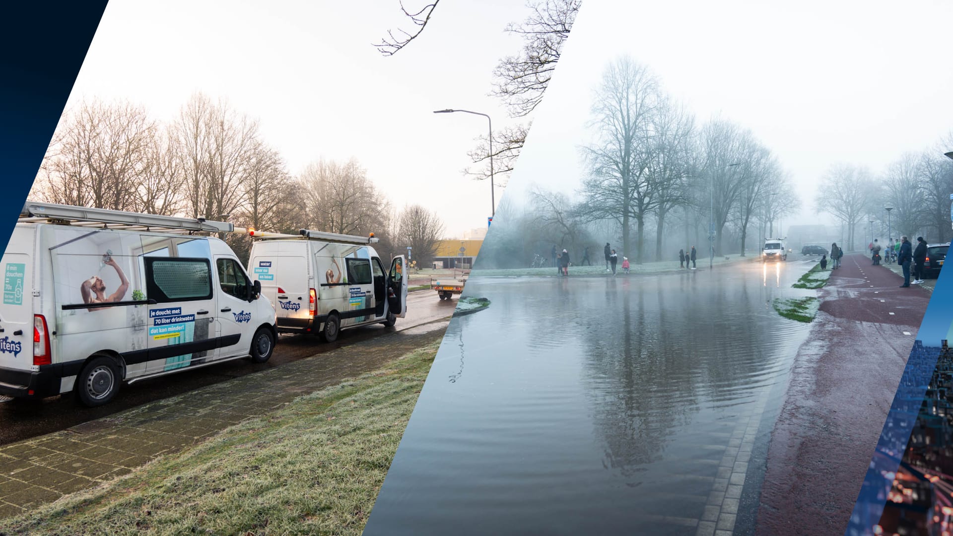Straat verandert in sloot na leidingbreuk in Harderwijk