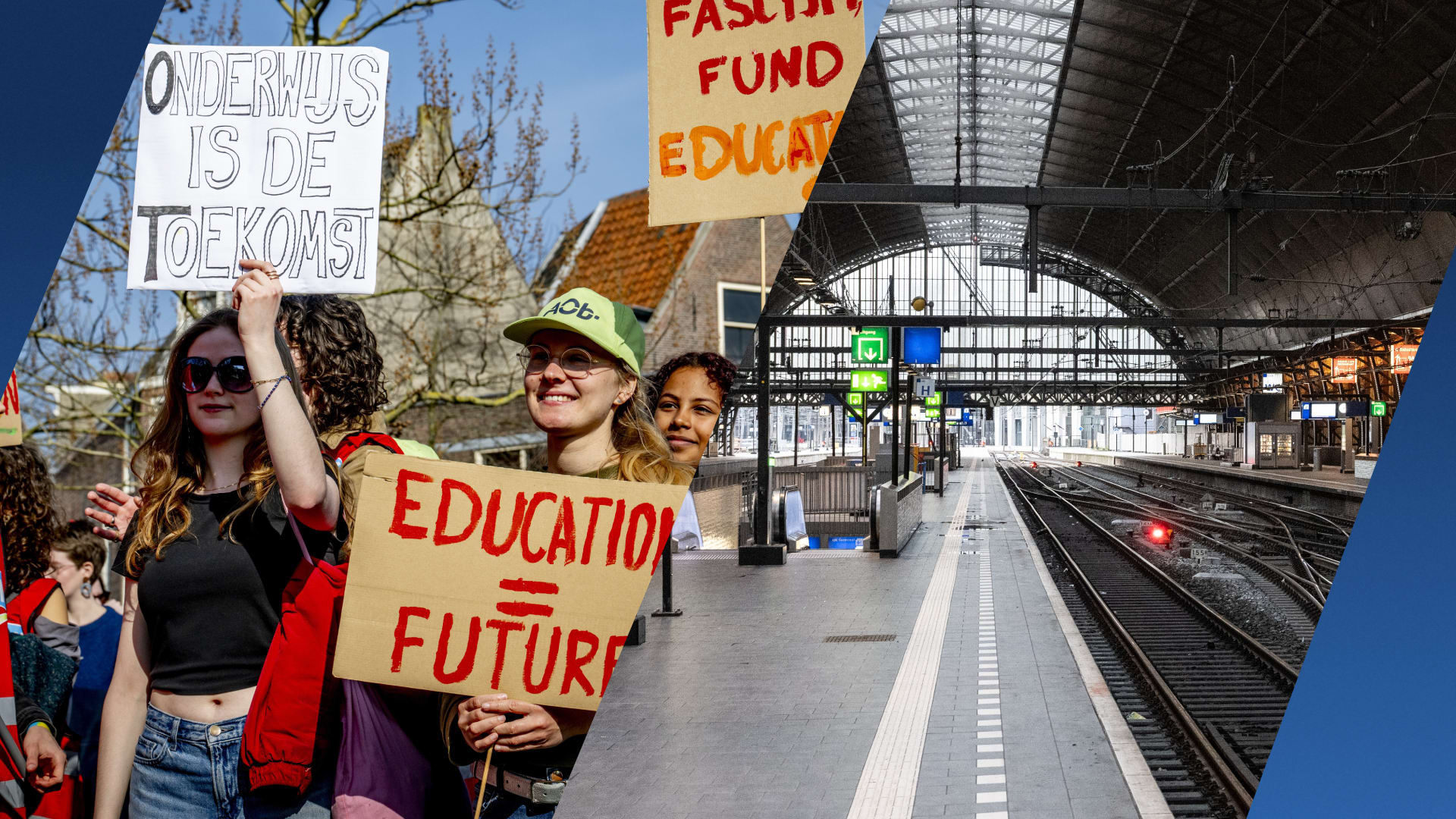 Onderwijsstakers regelen bussen naar Amsterdam vanwege treinstaking