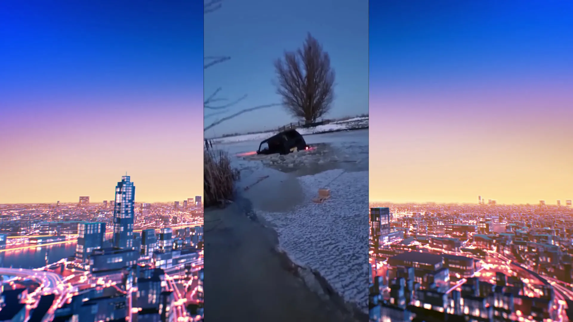 VIDEO: 'Jeep on Ice' loopt slecht af voor bestuurder