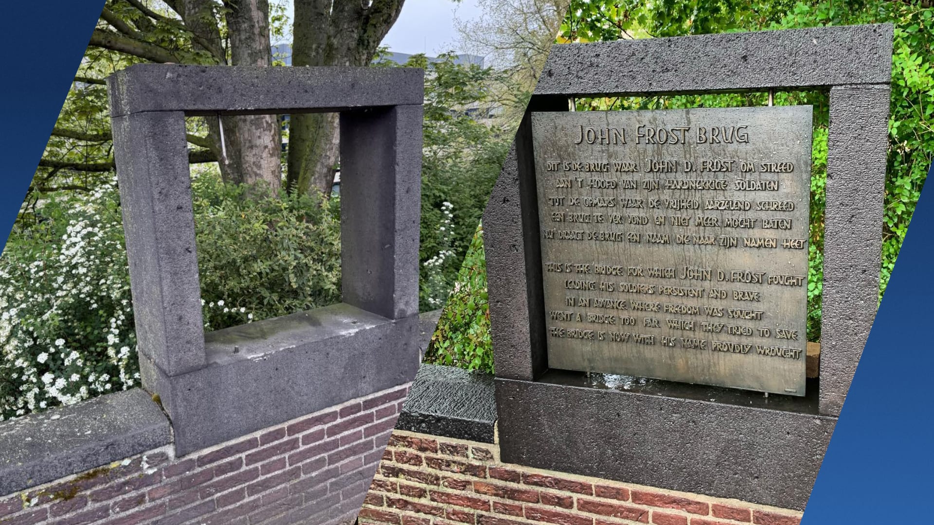 Plaquette oorlogsmonument bij John Frostbrug gestolen: "Onbegrijpelijk en pijnlijk"