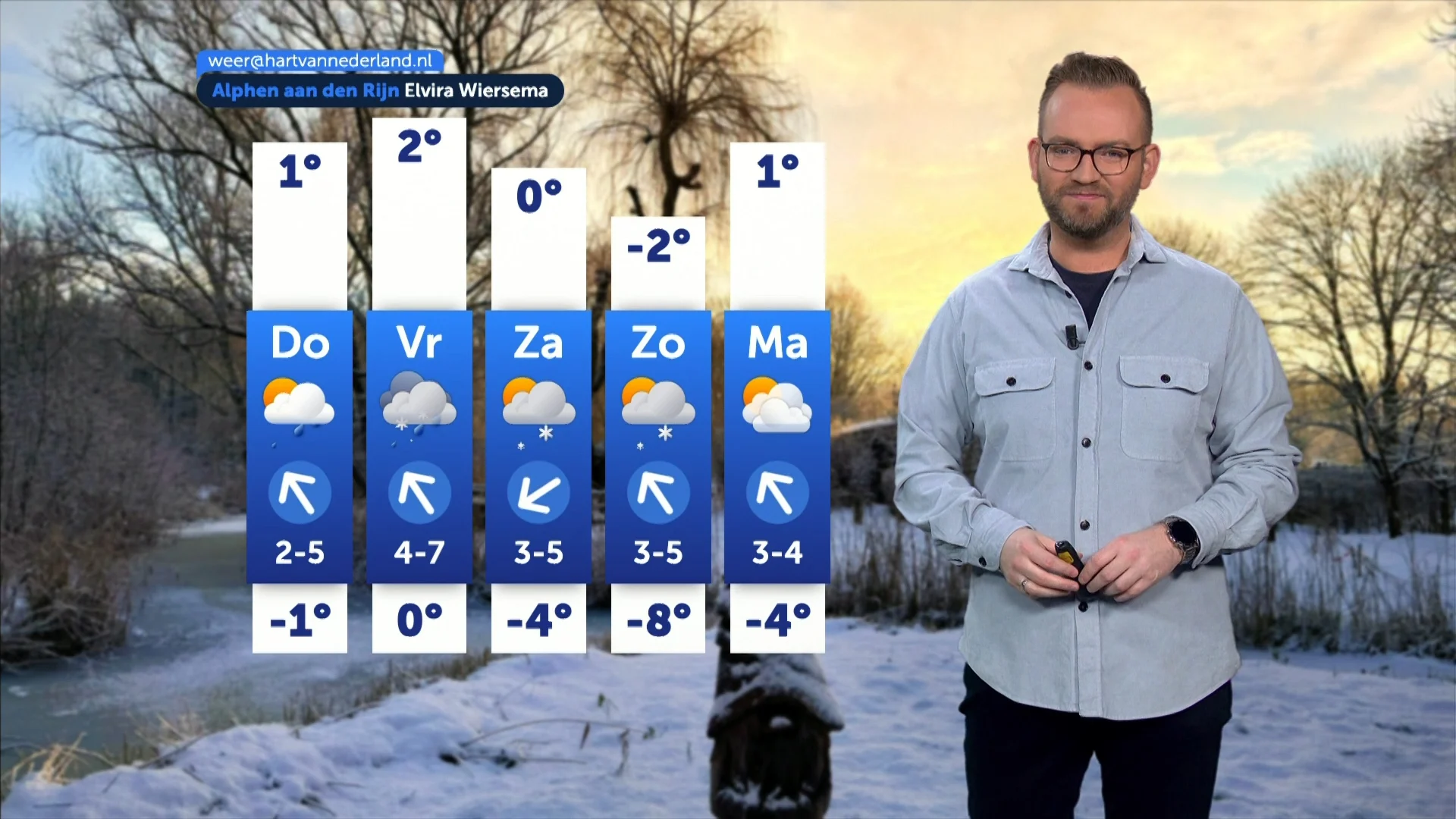 Sneeuw trekt vanuit het westen over het land, code oranje van kracht