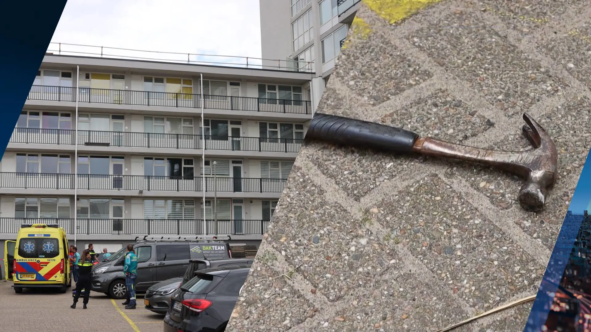 Vrouw van door vallende hamer gewonde man maakte hetzelfde mee