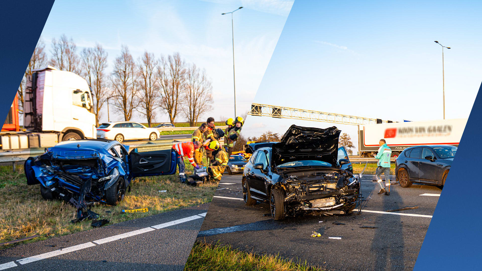 Drie gewonden bij kettingbotsing op A16 bij Dordrecht, één aanhouding