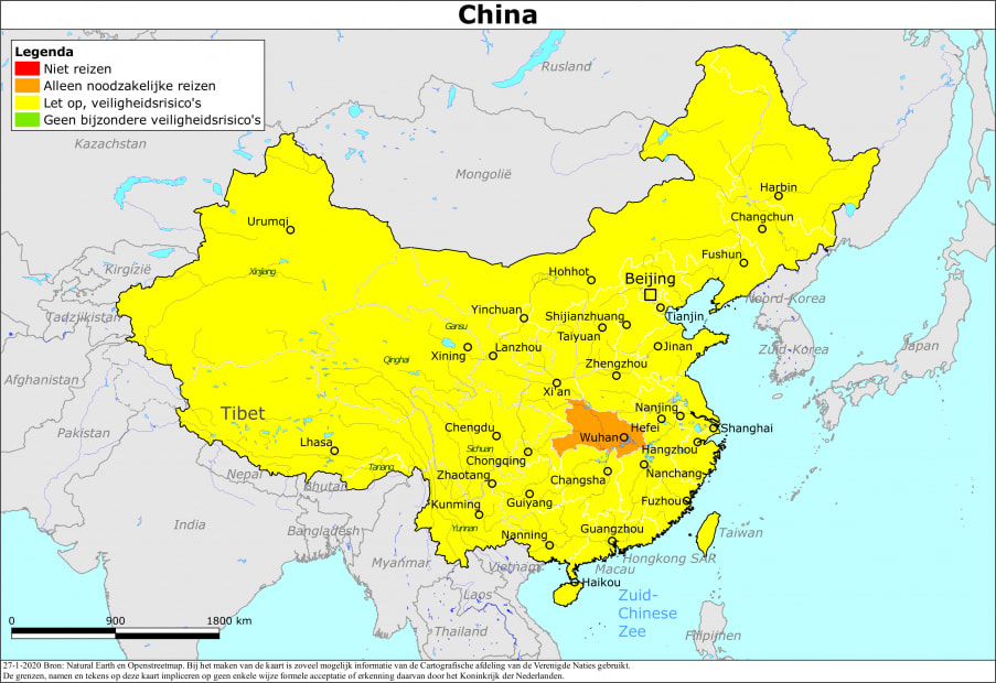 Reisadvies China verder aangescherpt na uitbraak coronavirus
